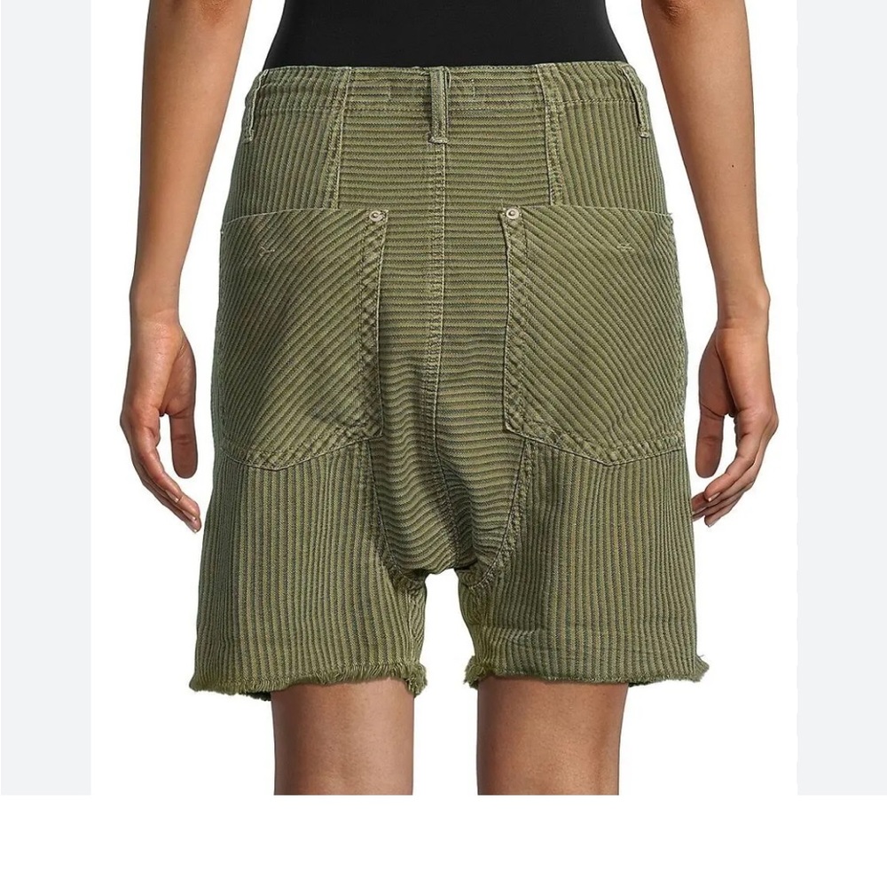 Free People Olive Green Striped Shorts - Picture 5 of 6